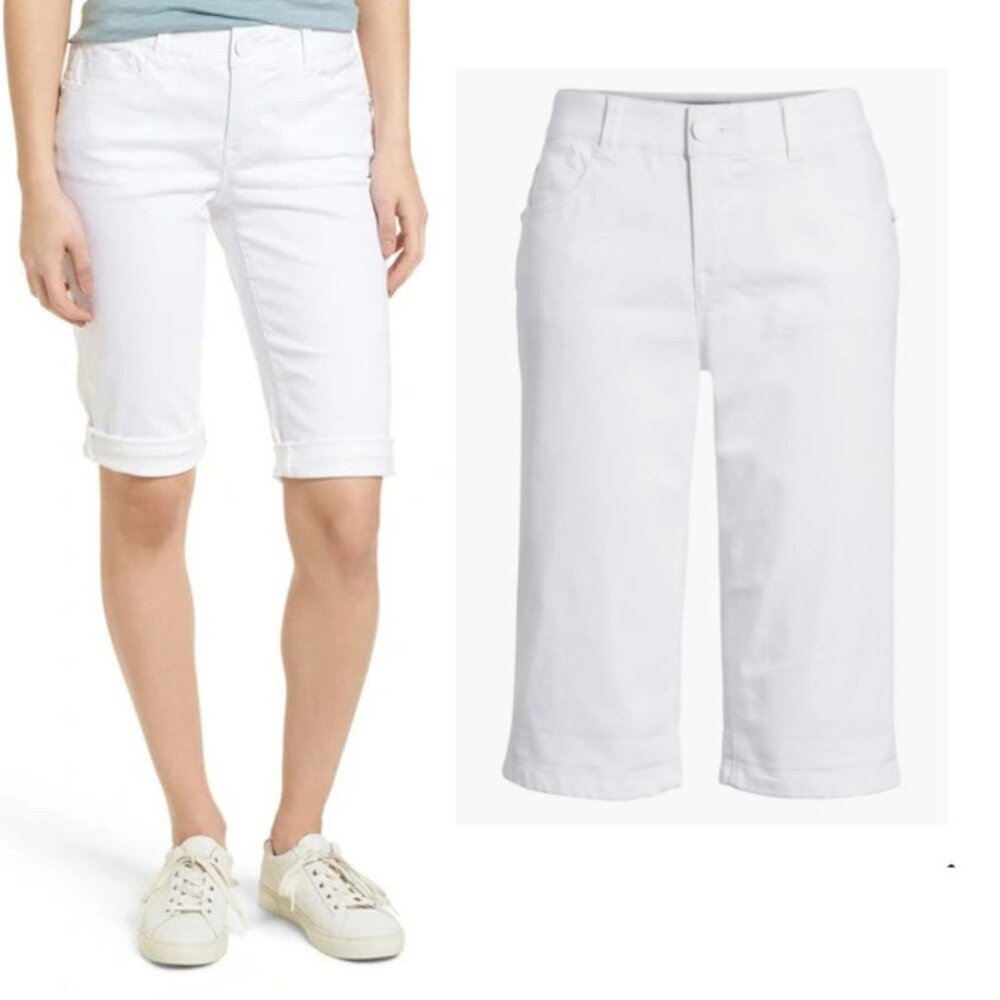 Wit & Wisdon - 'Ab'Solution White Bermuda Shorts Long Denim L418ZSOW | Size 4